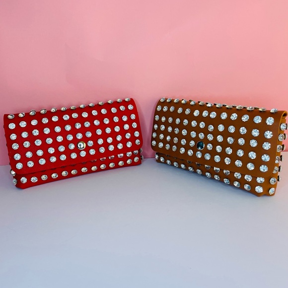 Red Crystal Studded Convertible Fanny Pack - Picture 3 of 8
